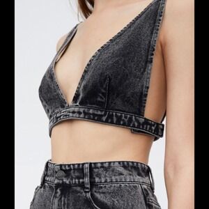 LDLN NWT Size Small‎ Stylish Black Denim Bralette